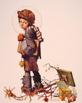 チョークボードを持つ小さな男の子 1927 年 ノーマン ロックウェル Oil Paintings
